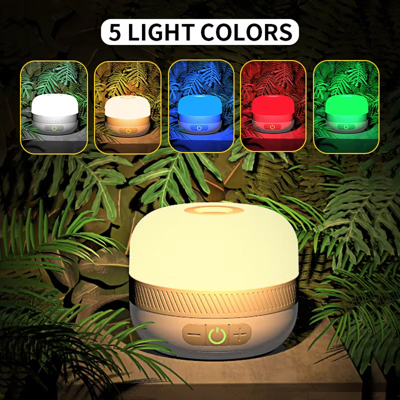 Rechargeable Camping Lantern with 5200mAh Battery – Multi-Color Light