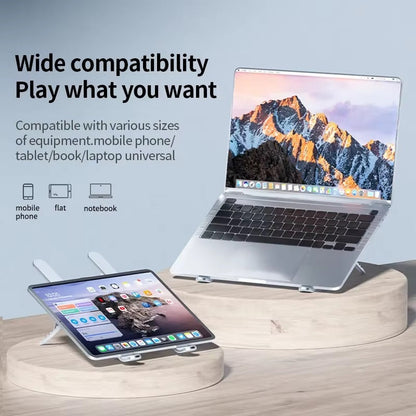 Adjustable Height Laptop Stand with 360° Rotating Cooling Fans