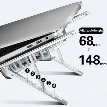 Adjustable Height Laptop Stand with 360° Rotating Cooling Fans