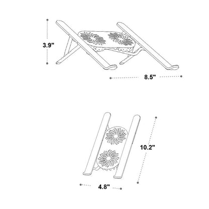 Adjustable Height Laptop Stand with 360° Rotating Cooling Fans