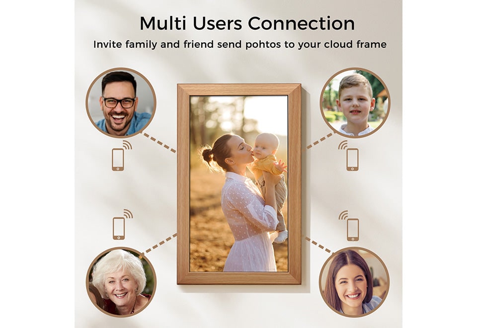 21.5-Inch Smart Photo Frame with Cloud Sharing & Auto Rotate