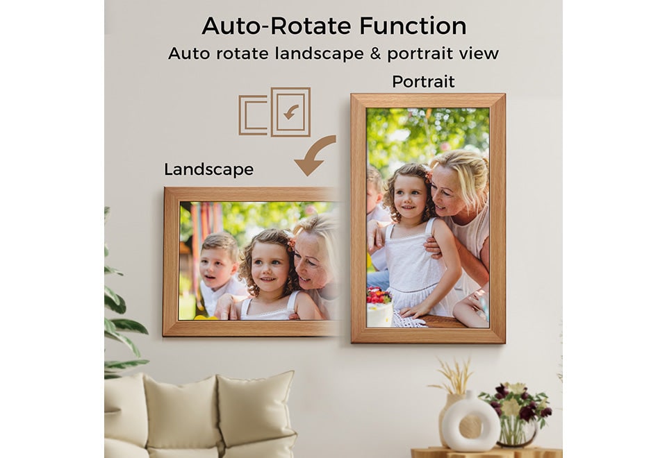 21.5-Inch Smart Photo Frame with Cloud Sharing & Auto Rotate