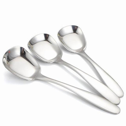 3-Piece Flat Bottom Serving Spoon Set in Stainless Steel