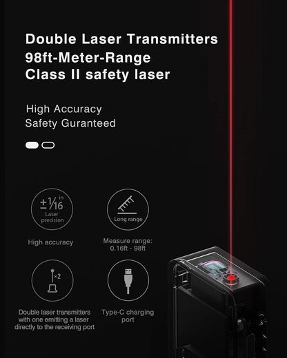 30M Digital Laser Measuring Tape