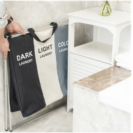 Tri-Section Laundry Organizer with Space-Saving Design