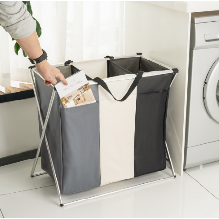 Tri-Section Laundry Organizer with Space-Saving Design