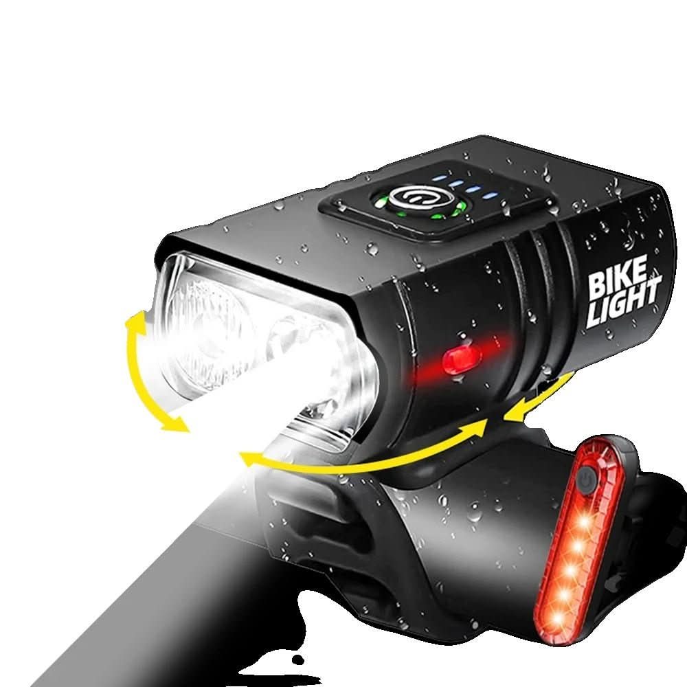 USB Rechargeable LED Bike Light with 6 Modes and 360° Rotatable Holder
