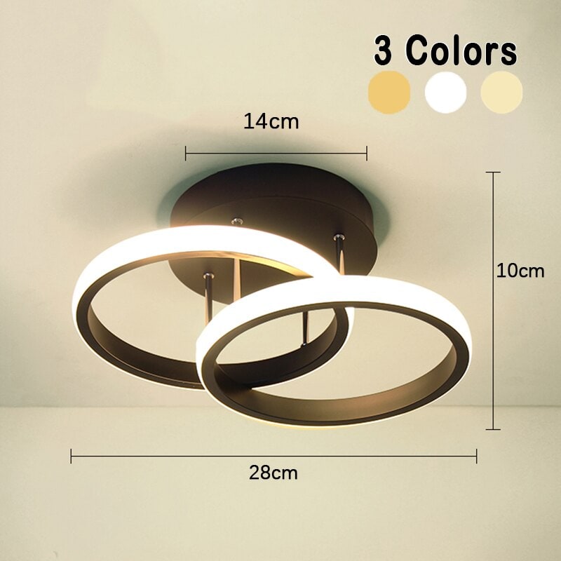 Sleek LED Ceiling Light with Contemporary Dual Ring Design