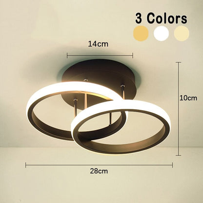 Sleek LED Ceiling Light with Contemporary Dual Ring Design