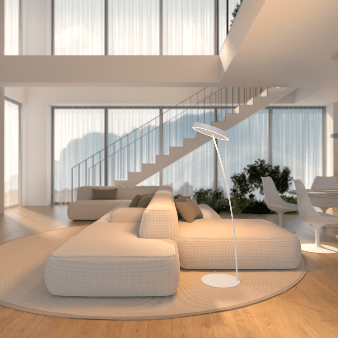 Sleek Adjustable LED Floor Lamp with Remote Control