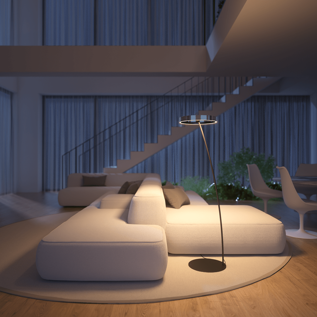 Sleek Adjustable LED Floor Lamp with Remote Control