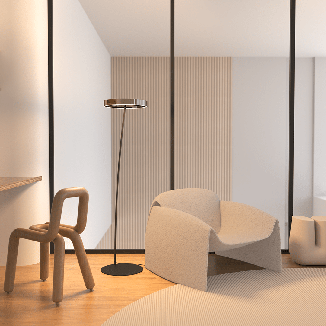 Sleek Adjustable LED Floor Lamp with Remote Control