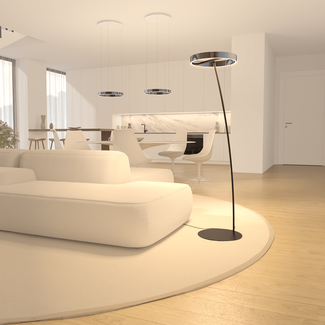 Sleek Adjustable LED Floor Lamp with Remote Control