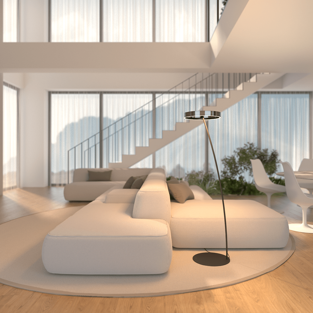 Sleek Adjustable LED Floor Lamp with Remote Control