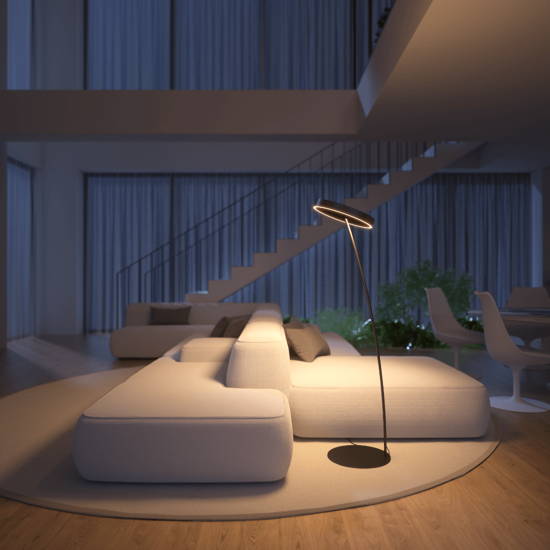 Sleek Adjustable LED Floor Lamp with Remote Control