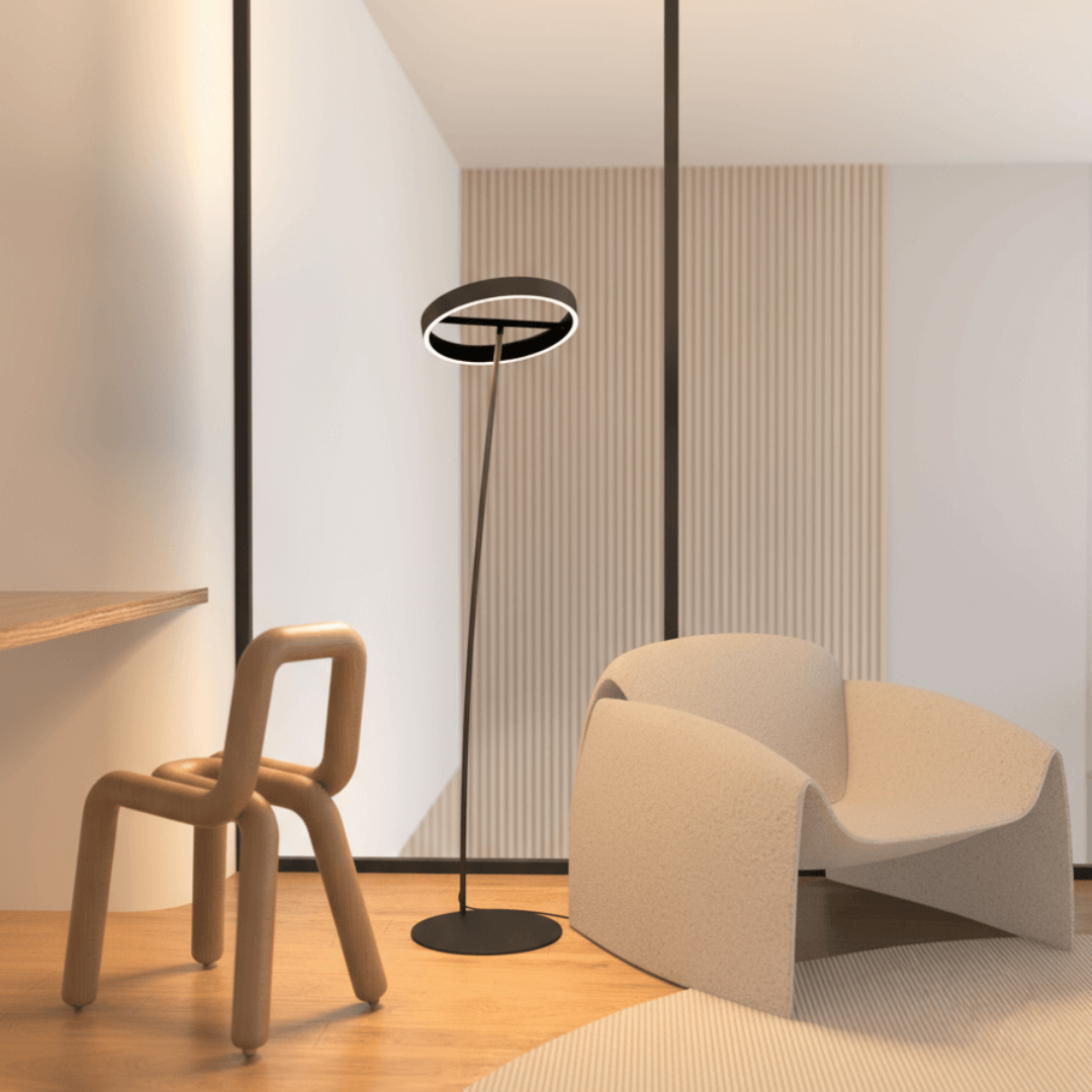 Sleek Adjustable LED Floor Lamp with Remote Control