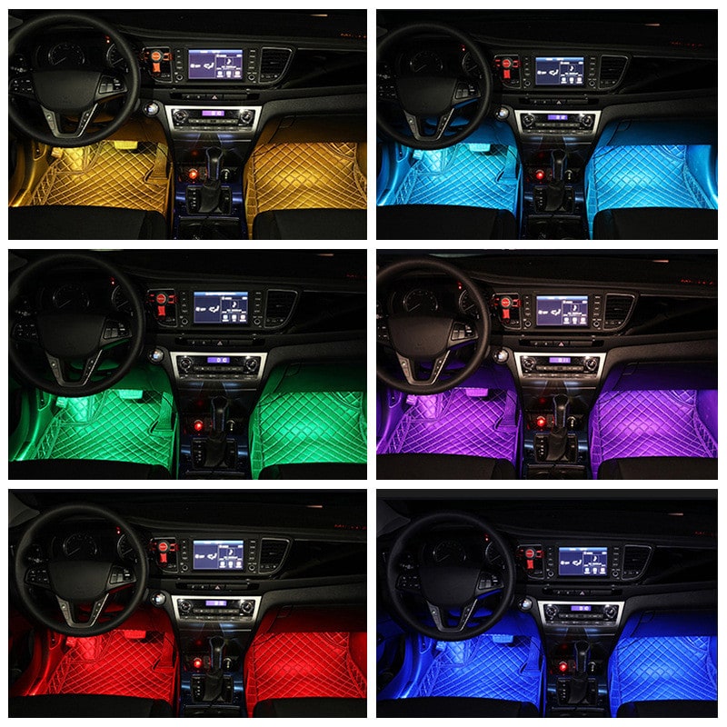Dynamic Car Interior LED Lights with Remote and Music Sync