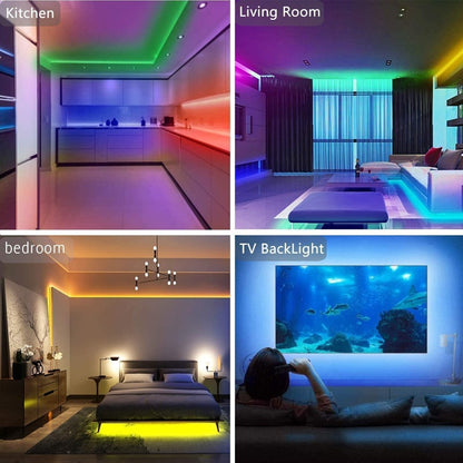 Vibrant RGB LED Strip Lights with Remote Control for Home Decor