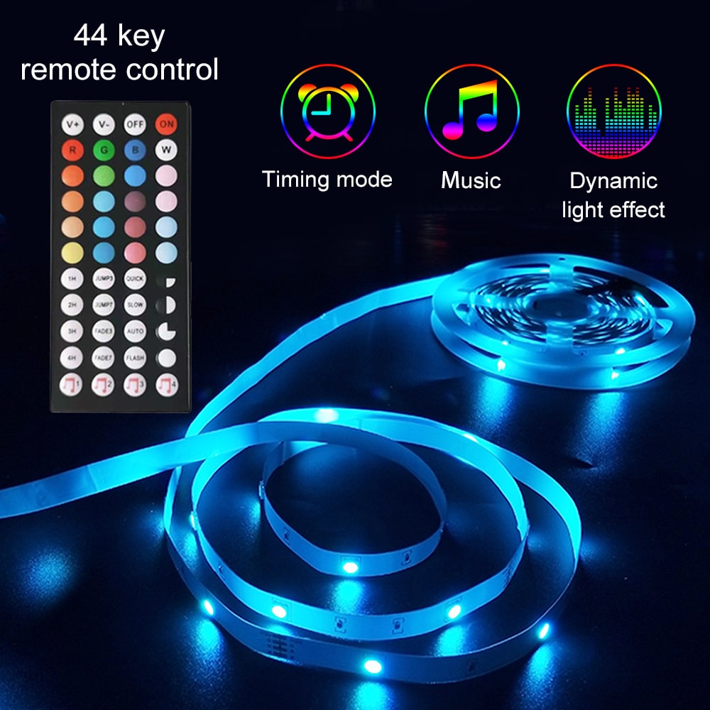 Vibrant RGB LED Strip Lights with Remote Control for Home Decor
