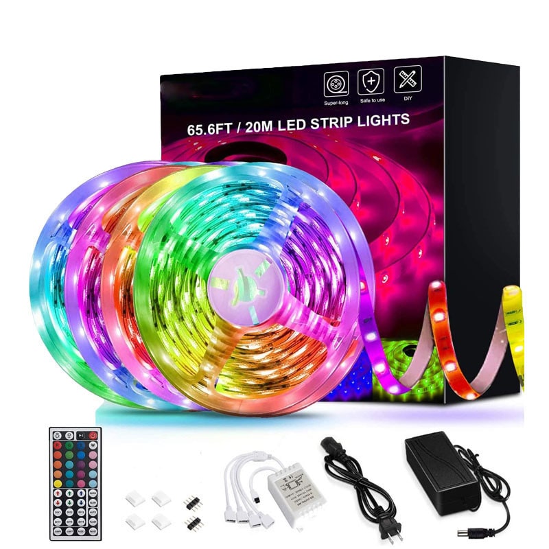 Vibrant RGB LED Strip Lights with Remote Control for Home Decor