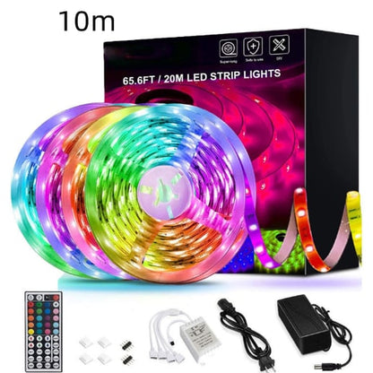 Vibrant RGB LED Strip Lights with Remote Control for Home Decor