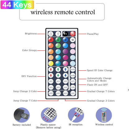 Vibrant RGB LED Strip Lights with Remote Control for Home Decor