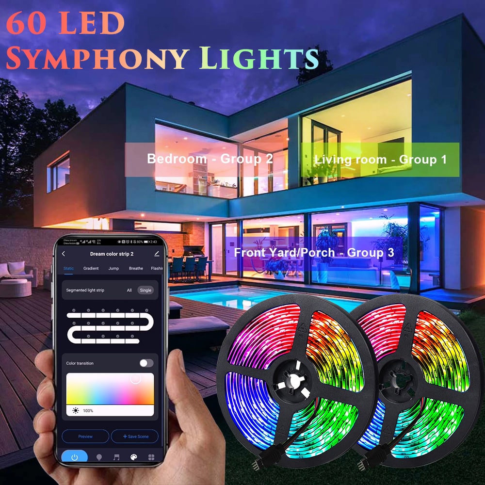 Smart LED Lighting Strip with RGB Control for All Spaces