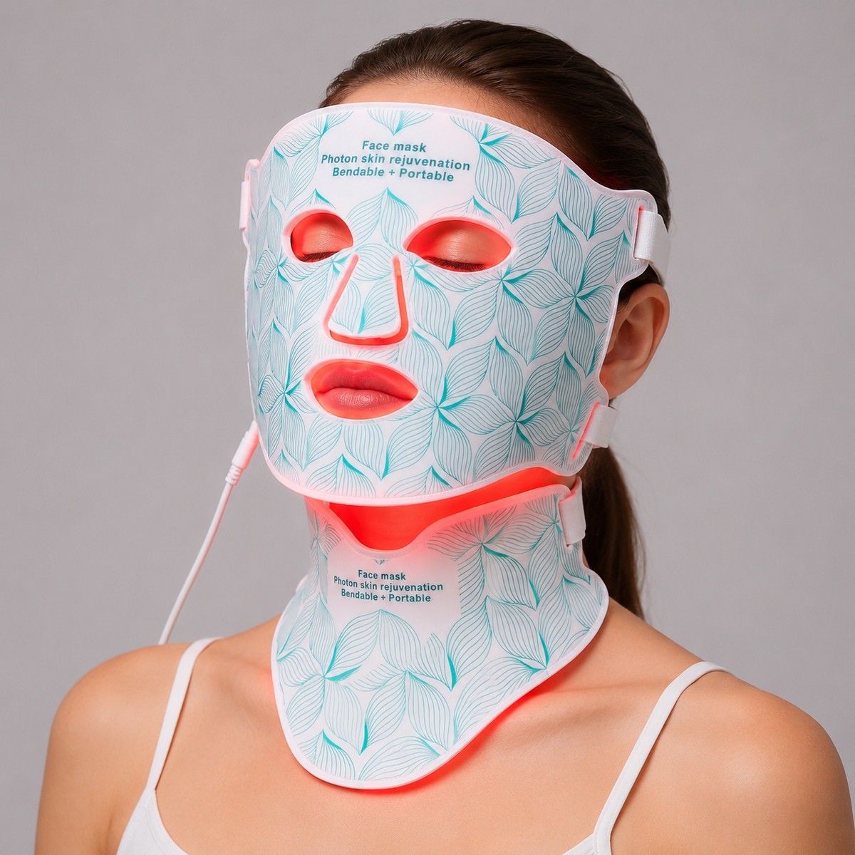 Rechargeable Silicone Skincare Mask for Face and Neck – 8-Color LED with Timer