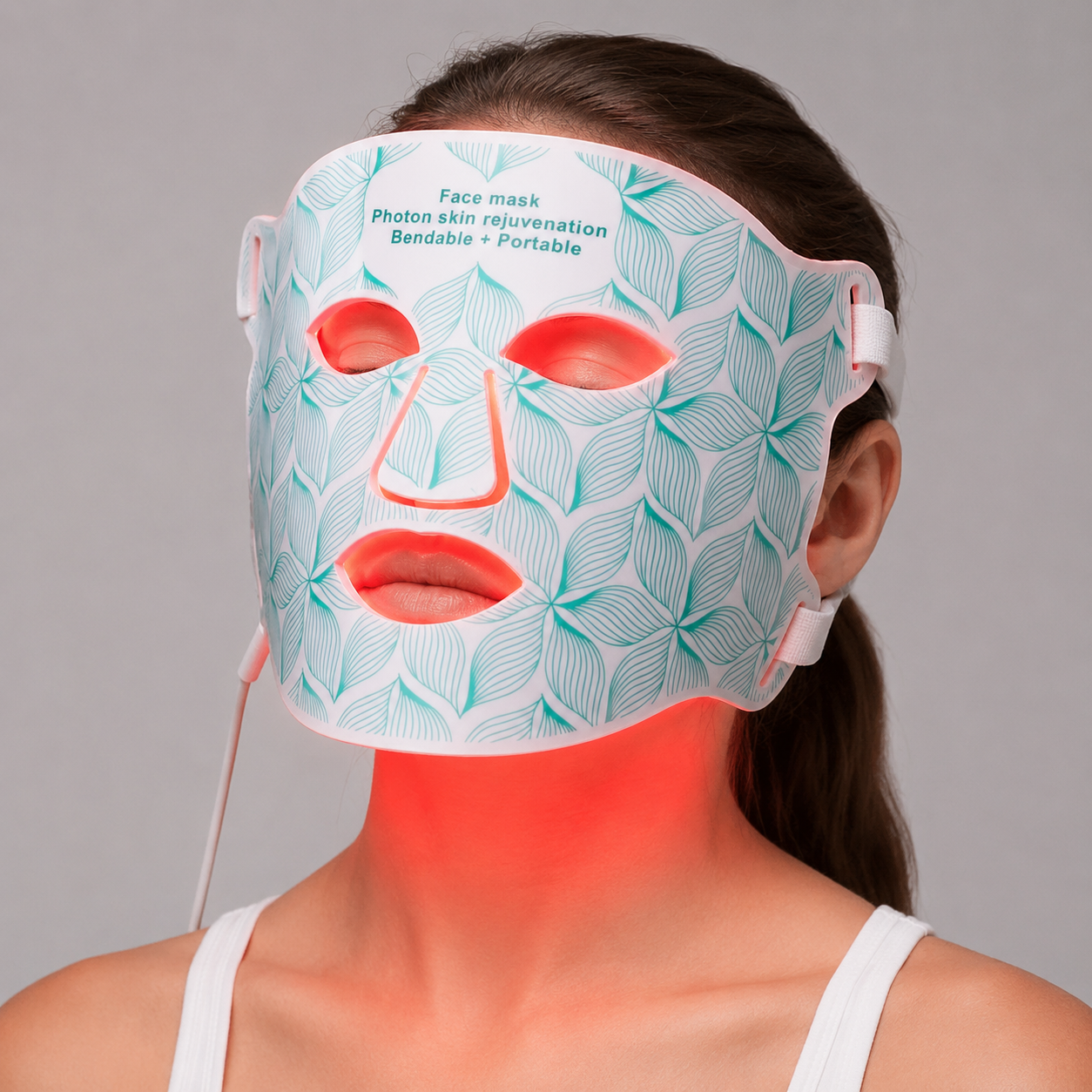 Rechargeable Silicone Skincare Mask for Face and Neck – 8-Color LED with Timer