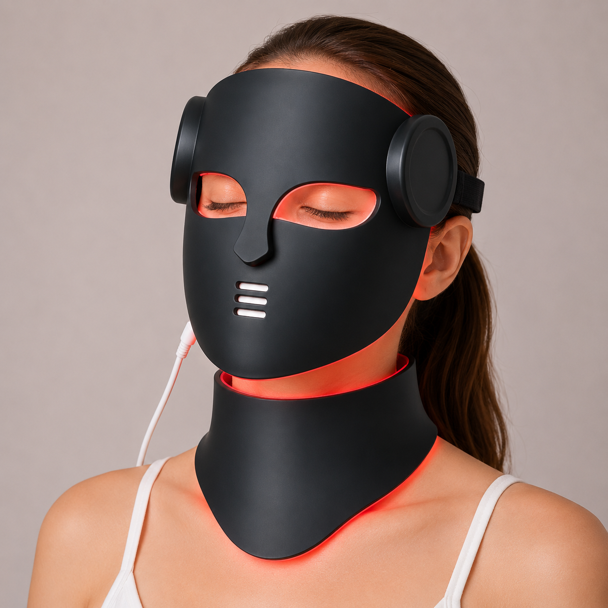 Neck Light Therapy LED Mask – Red Light Treatment for Acne, Wrinkles, and Skin Brightening