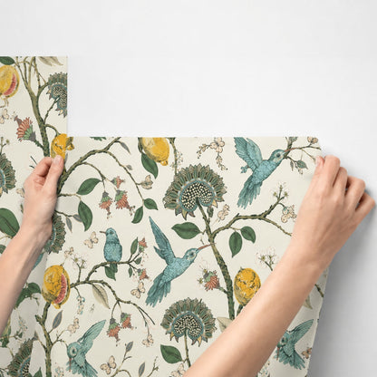 Charming Citrus & Bird Self-Adhesive Wall Décor