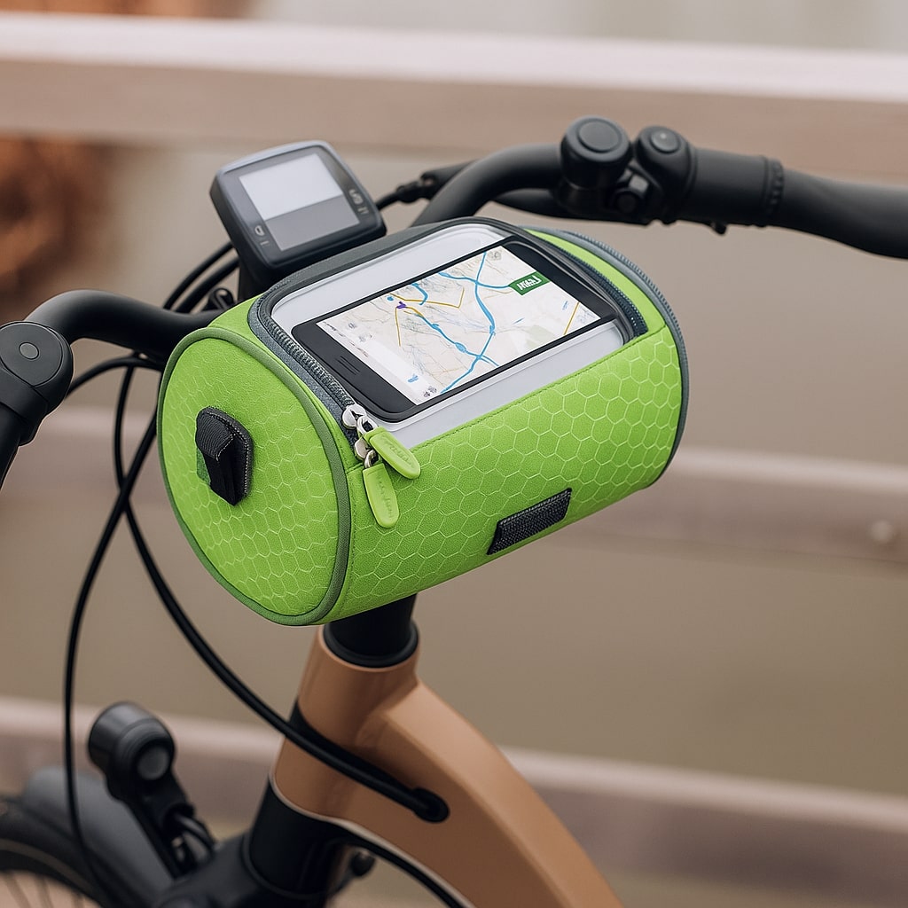 Ultimate Weatherproof Bicycle Handlebar Organizer with Touchscreen