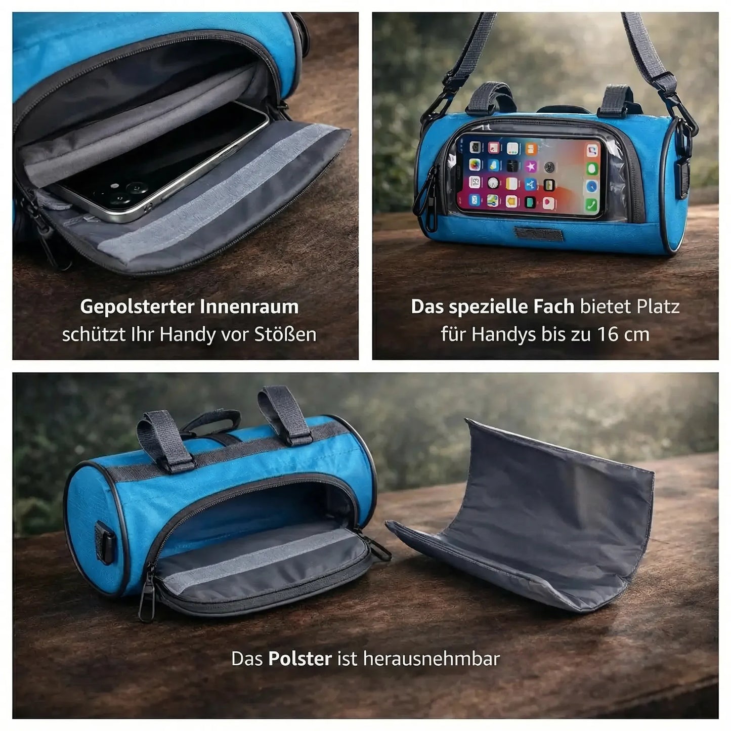 Handlebar Bicycle Bag | Waterproof Cycling Pouch with Touchscreen