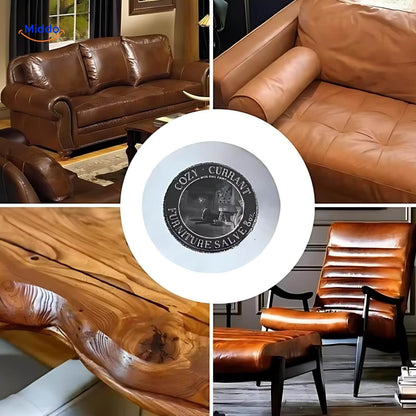 Leather and Wood Polish Balm, Scratch Remover + Brush