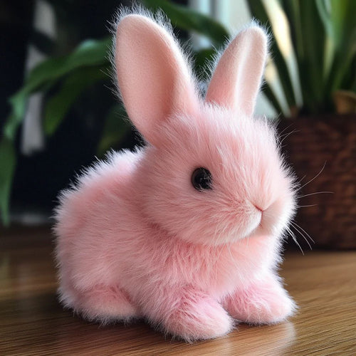 Realistic Plush Bunny Toy with Interactive Moving Features