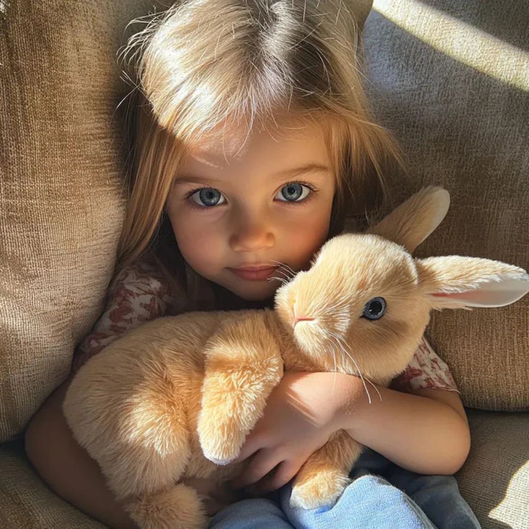 Realistic Plush Bunny Toy with Interactive Moving Features