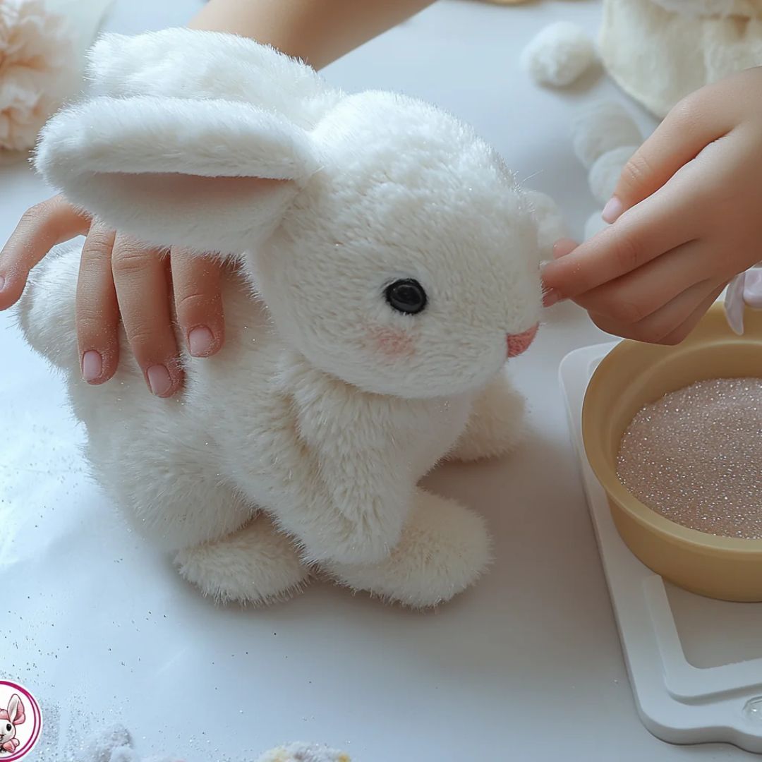 Realistic Plush Bunny Toy with Interactive Moving Features