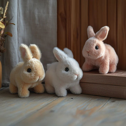 Realistic Plush Bunny Toy with Interactive Moving Features