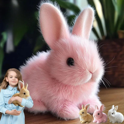 Realistic Plush Bunny Toy with Interactive Moving Features