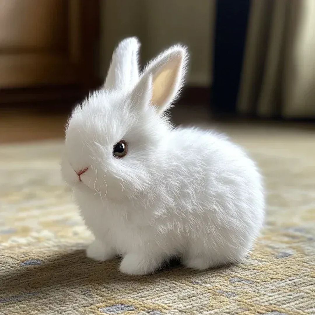 Realistic Plush Bunny Toy with Interactive Moving Features