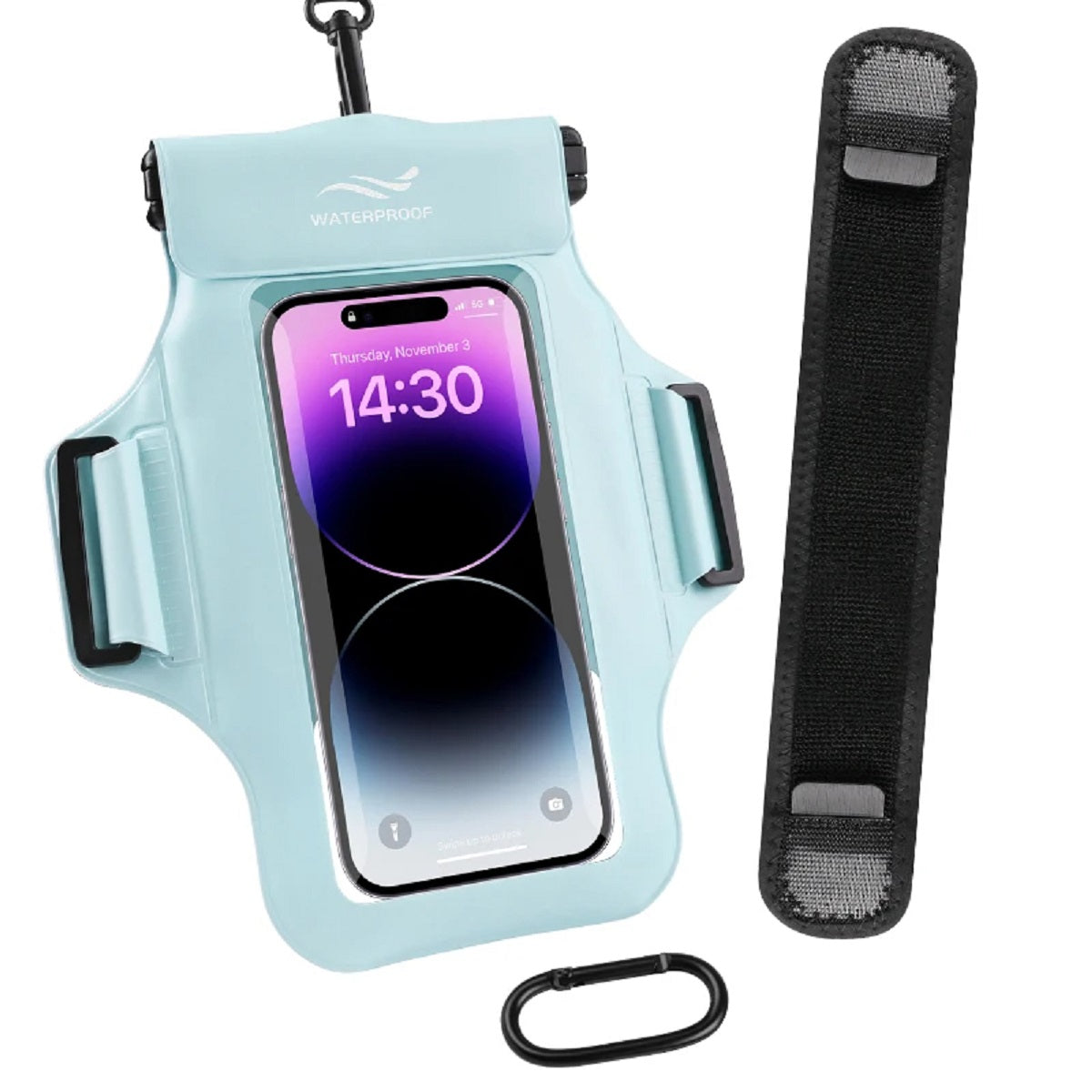 Phone Armband Pouch with Detachable Strap - Waterproof Case