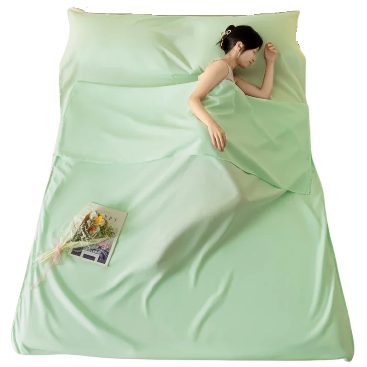 Lightweight Cotton Travel Sheet - Sleeping Bag Liner for Camping & Hotels