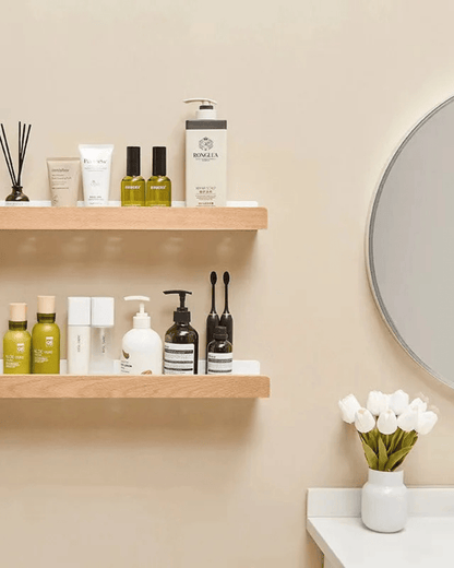 Sleek Wall Shelf in Solid Wood – Stylish Home Storage Solution