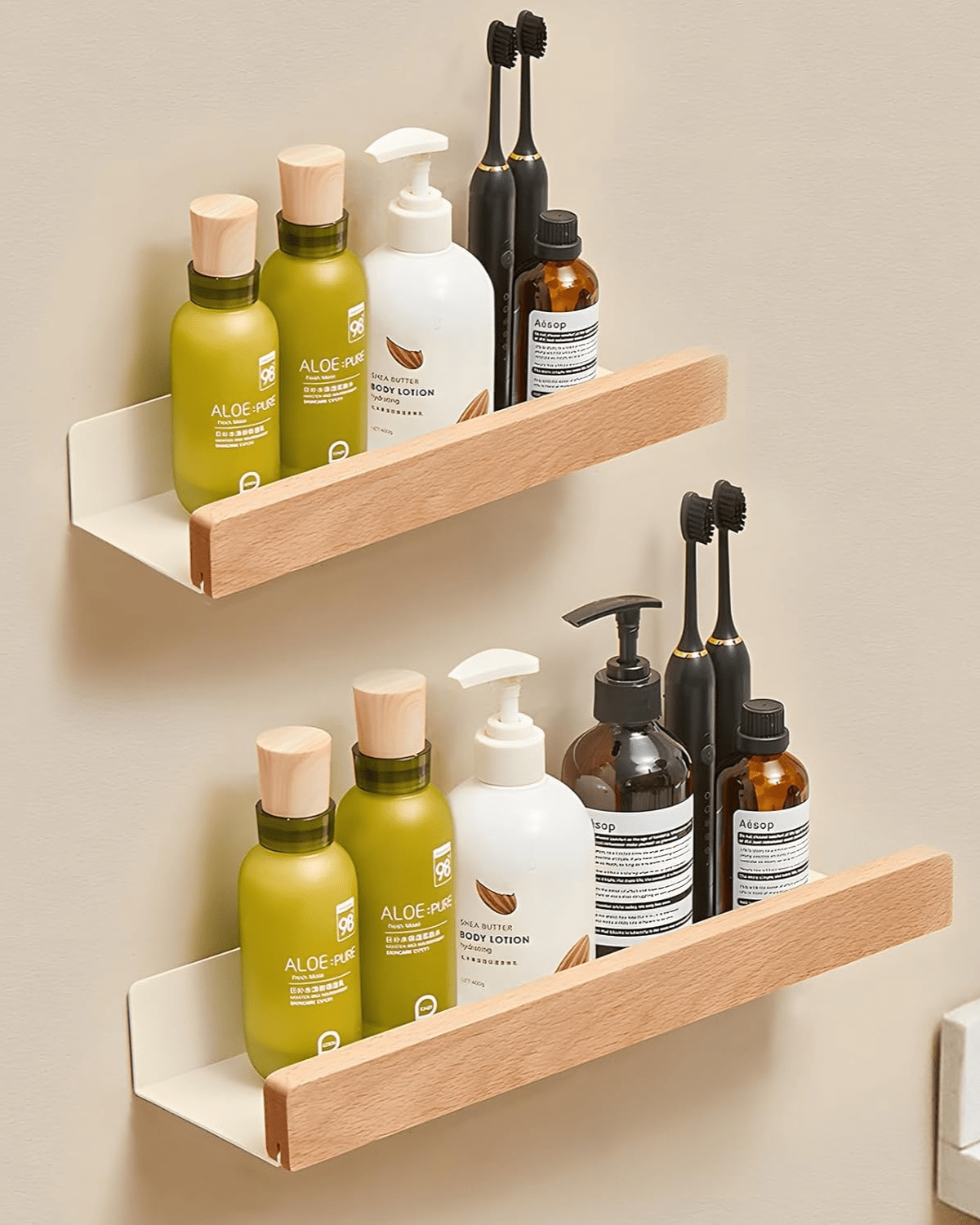 Sleek Wall Shelf in Solid Wood – Stylish Home Storage Solution