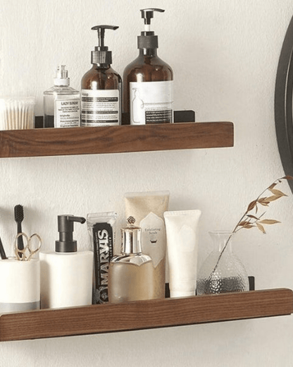 Sleek Wall Shelf in Solid Wood – Stylish Home Storage Solution