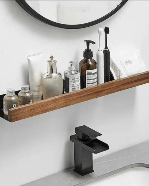 Sleek Wall Shelf in Solid Wood – Stylish Home Storage Solution