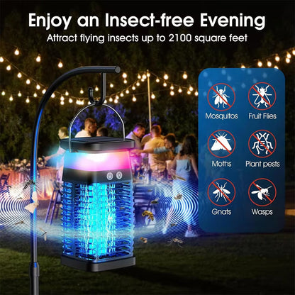 Solar Lantern and Bug Zapper for Outdoor Use – 2,100 Sq Ft Coverage