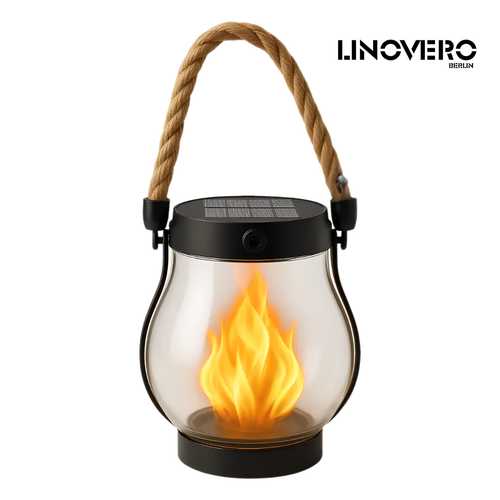 SolarGlow Lantern | Waterproof Outdoor Light with Flickering Flame Effect