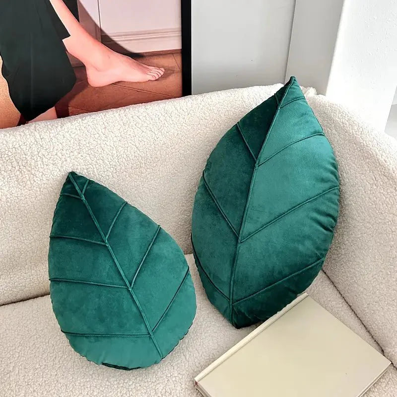 Natural Velvet Leaf Cushions – Soft Home Decor Accents