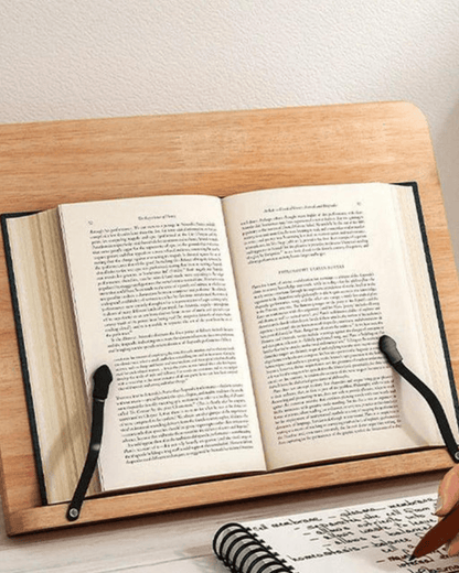 Natural Wood Book and Tablet Stand – Stylish and Functional Design